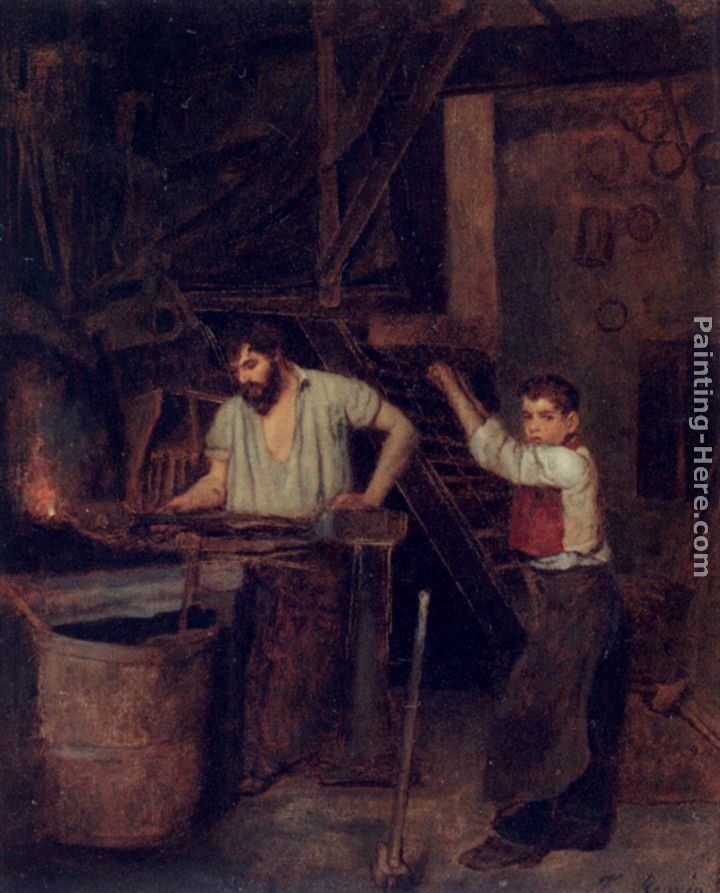 Francois Bonvin The Blacksmith's Shop